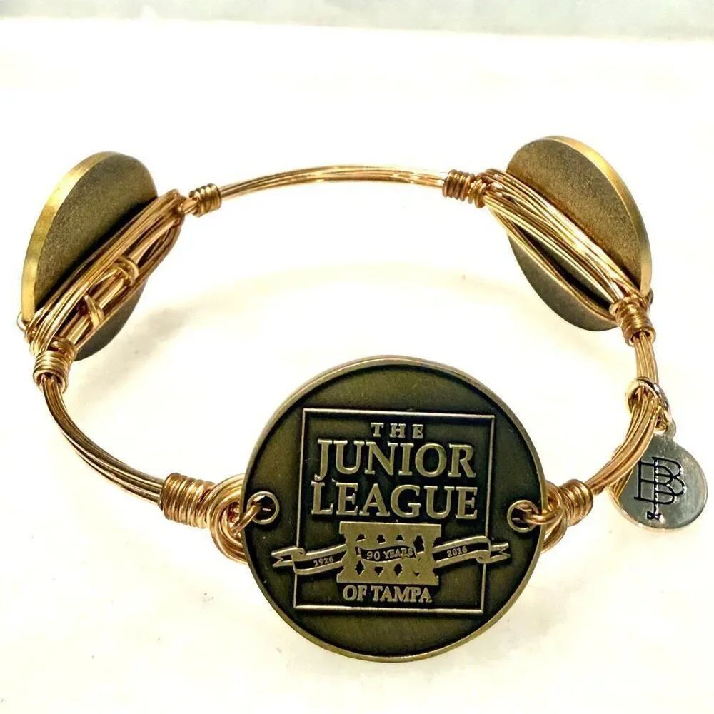 NWOT Vintage Bourbon & Bowties Junior League of Tampa Gold-tone Bangle Bracelet